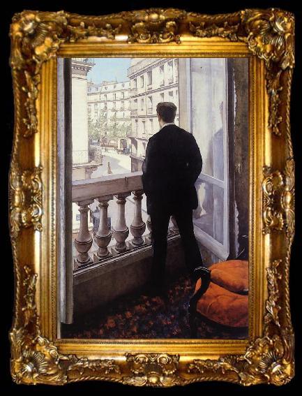 framed  Gustave Caillebotte Young Man at His Window (nn02), ta009-2